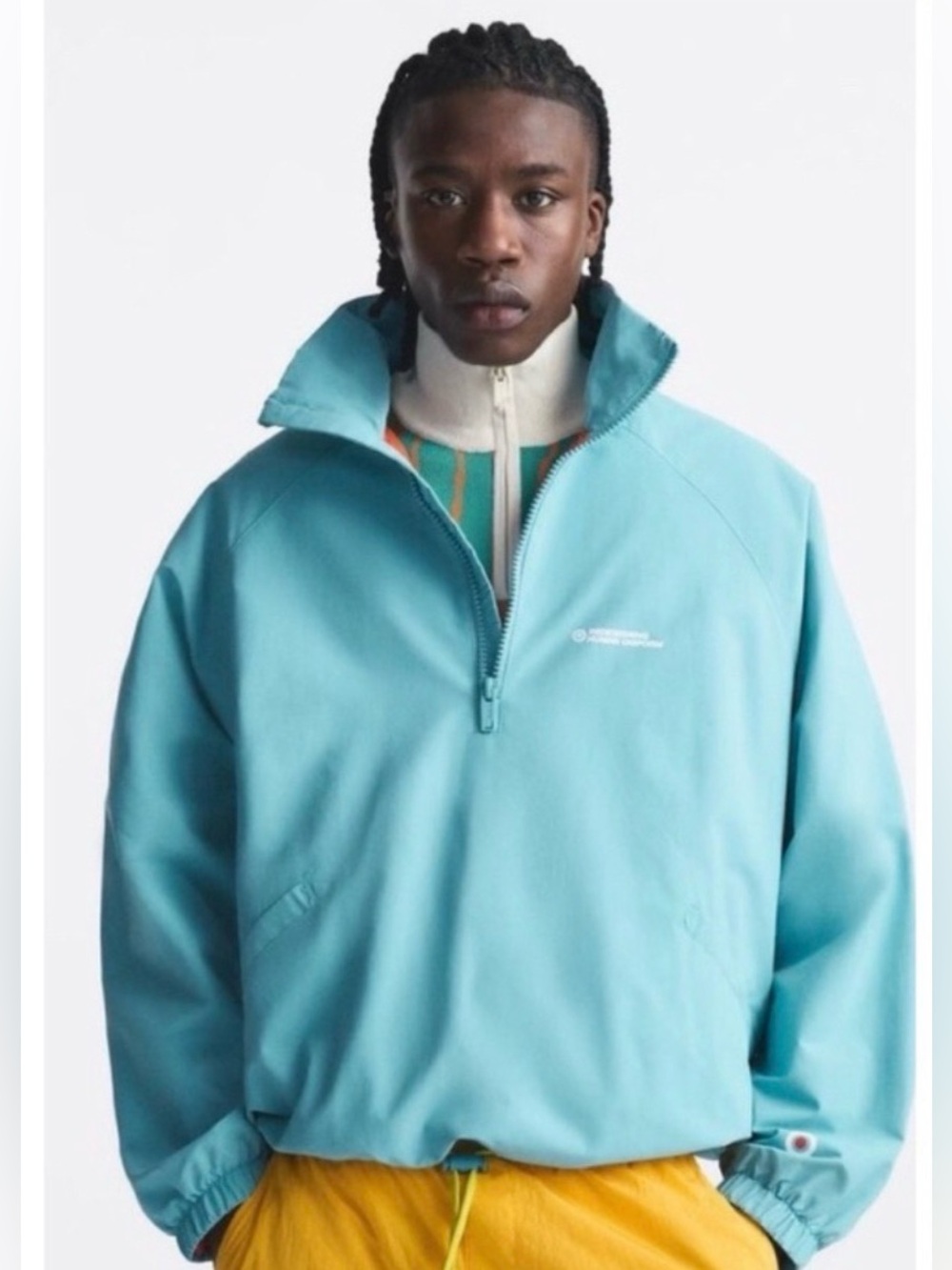 ZARA X RHUIGI limited edition blue Redesigning Human Uniform pullover sz S-M